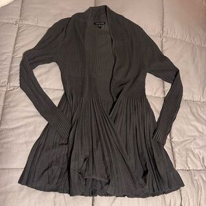 Eileen Fisher Charcoal Ribbed Cardigan